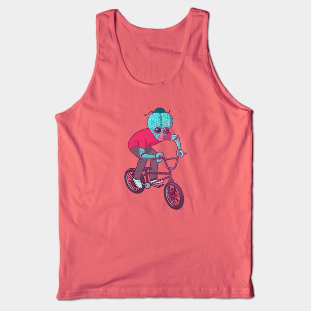 Retro Alien Riding a Bicycle Tank Top by SLAG_Creative